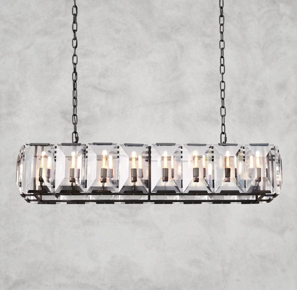 54" / Bronze Harlow Crystal Rectangular Chandelier 42", 54", 62", 74"