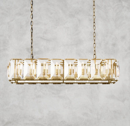 54" / Brass Harlow Crystal Rectangular Chandelier 42", 54", 62", 74"
