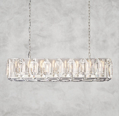 54" / Nickle Harlow Crystal Rectangular Chandelier 42", 54", 62", 74"