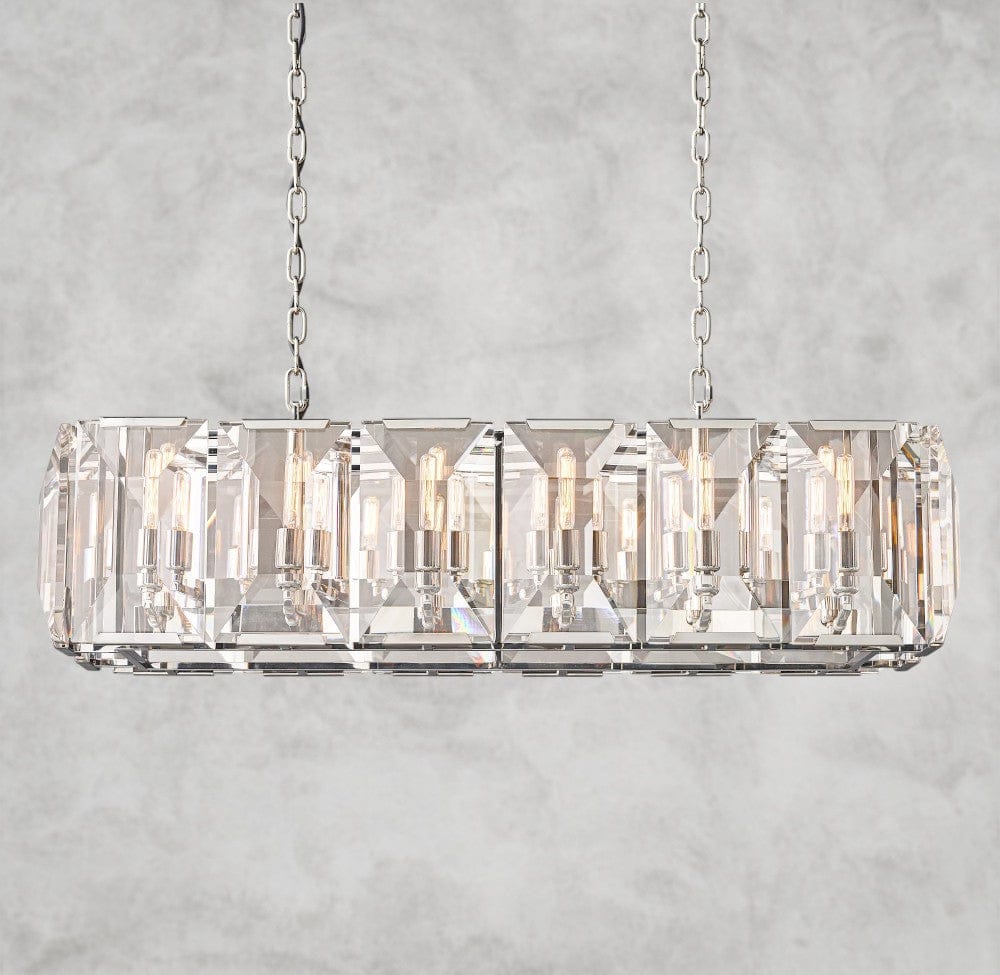 42" / Nickle Harlow Crystal Rectangular Chandelier 42", 54", 62", 74"