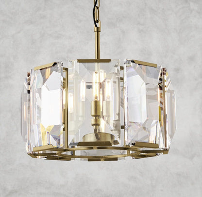 19" / Brass Harlow Crystal Round Chandelier 19", 31", 43", 60"