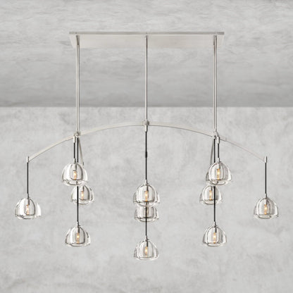 72" / Nickle Hemisphere Linear Chandelier 54", 72"