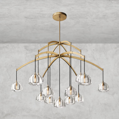 60" / Brass Hemisphere Round Chandelier 36", 48", 60"