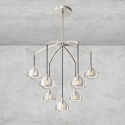 36" / Nickle Hemisphere Round Chandelier 36", 48", 60"