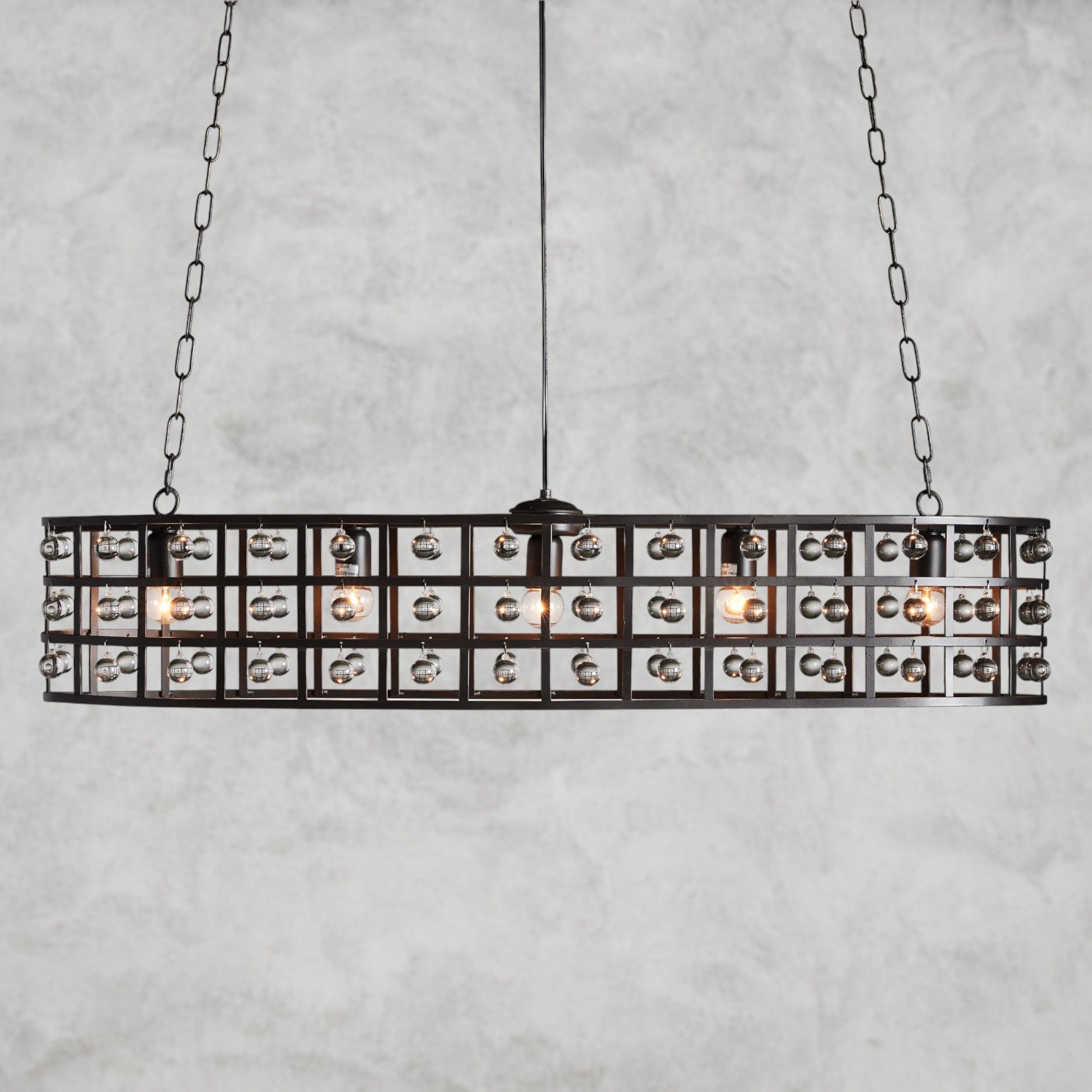 Bronze La Cage Oval Chandelier