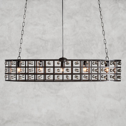 Bronze La Cage Oval Chandelier