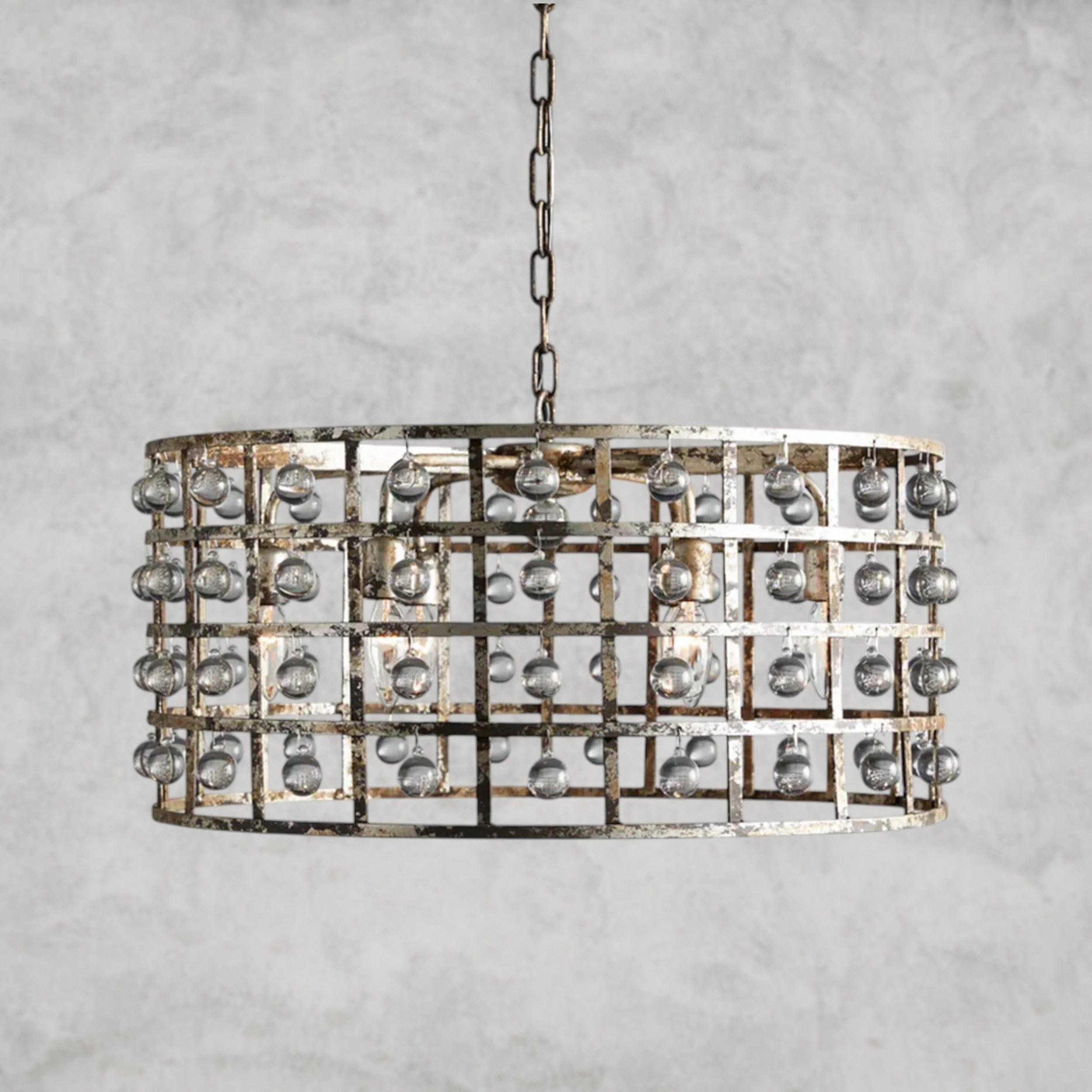 6" / Silver La Cage Round Chandelier 6", 8", 12"