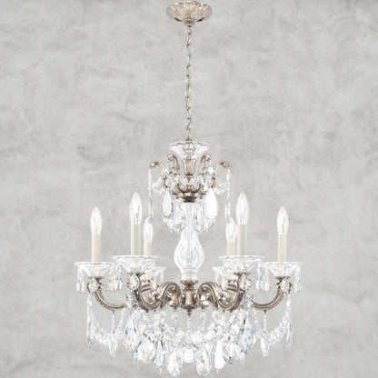 Antique Silver / Clear Heritage Crystal La Scala Chandelier 23"