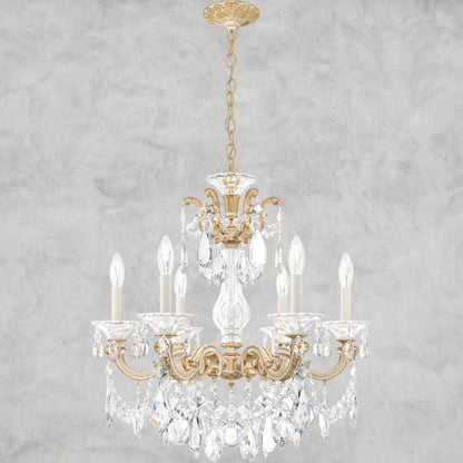 Parchment Gold / Clear Heritage Crystal La Scala Chandelier 23"