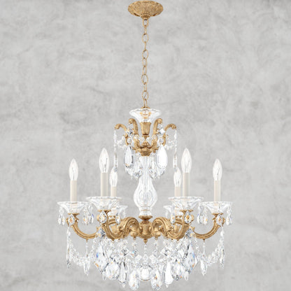 French Gold / Clear Heritage Crystal La Scala Chandelier 23"