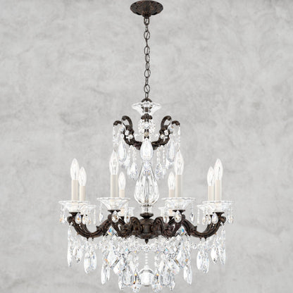 Black / Clear Heritage Crystal La Scala Chandelier 25"