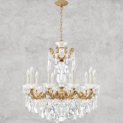 French Gold / Clear Heritage Crystal La Scala Chandelier 28"