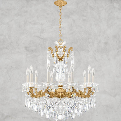 Heirloom Gold / Clear Heritage Crystal La Scala Chandelier 28"