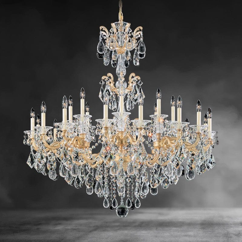 Parchment Gold / Clear Heritage Crystal La Scala Chandelier 46"