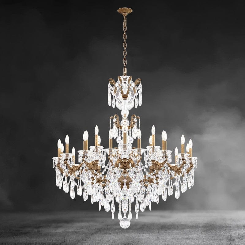 Etruscan Gold / Clear Heritage Crystal La Scala Chandelier 46"