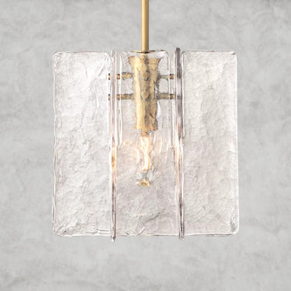 Brass Lattice Clear Glass Pendant