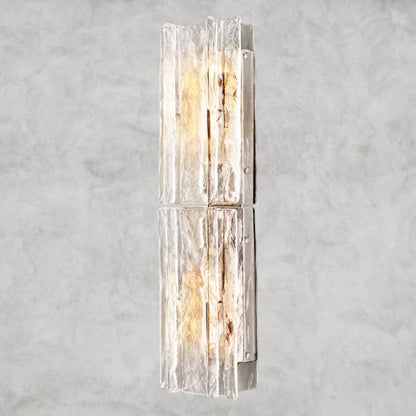 30" / Nickle Lattice Clear Glass Sconce 15", 30"