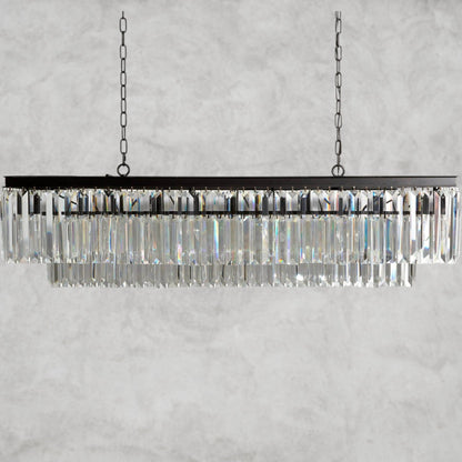 Bronze Leyland Tiered Rectangular Chandelier