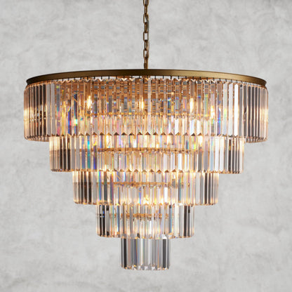 Brass Leyland Tiered Round Chandelier