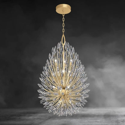 46'' H / Brass Lily Buds Light Chandelier