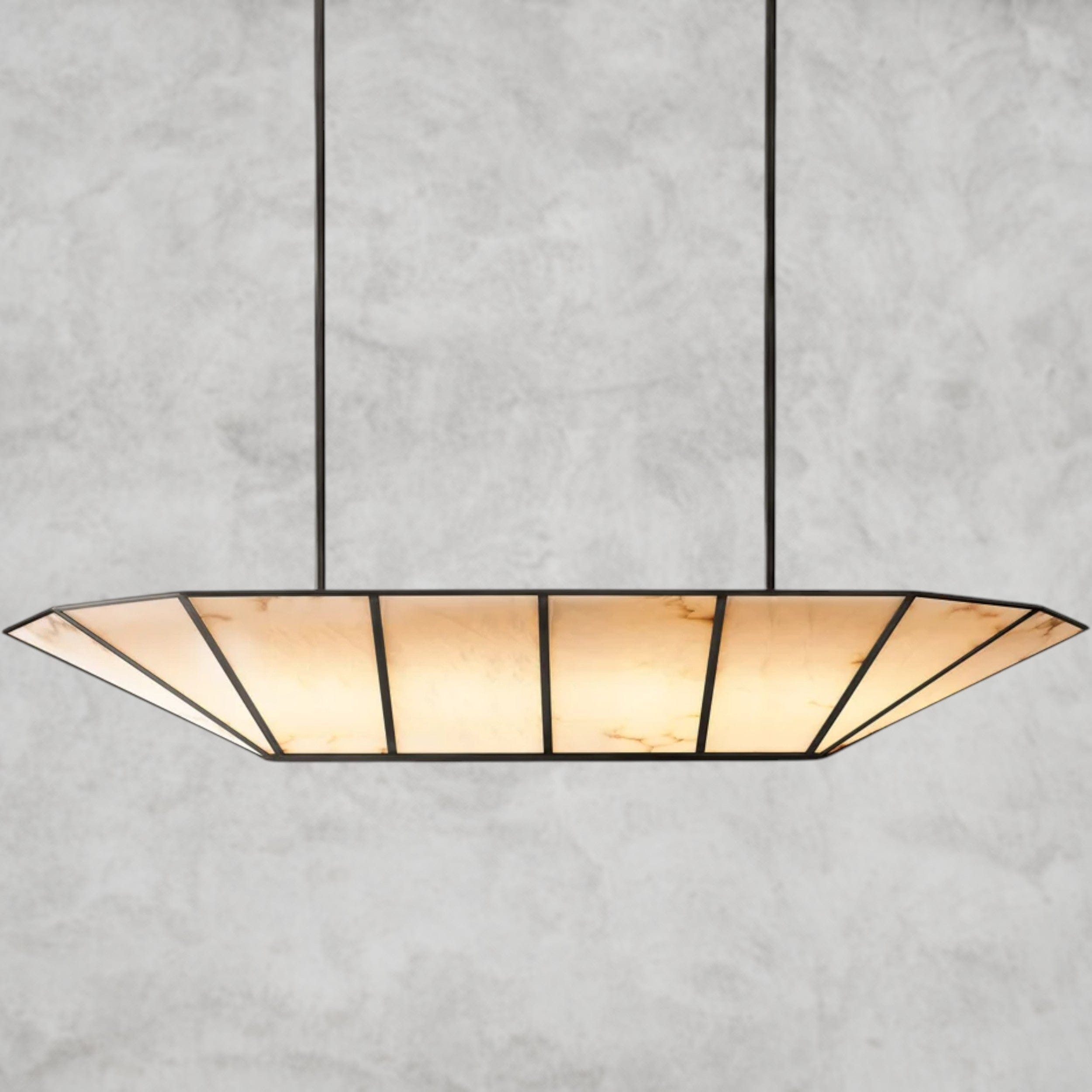 52" / Bronze Lucette Alabaster Linear Chandelier