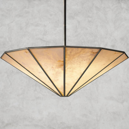 48" / Bronze Lucette Alabaster Round Chandelier