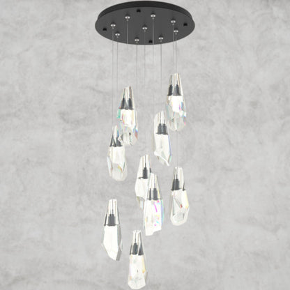 9 Light / Black Luma Round Chandelier