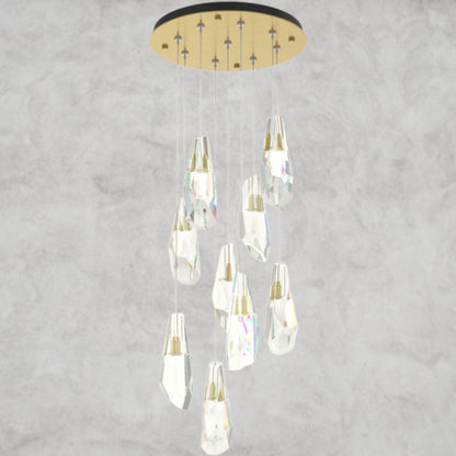 9 Light / Brass Luma Round Chandelier