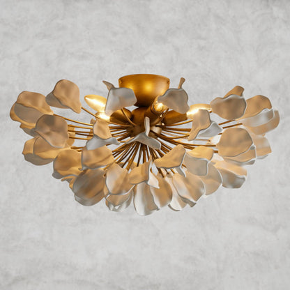 Brass / Ivory Lunaria Flush Mount