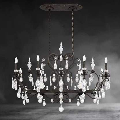 Black / Clear Heritage Crystal Lustre en cristal Renaissance 46"