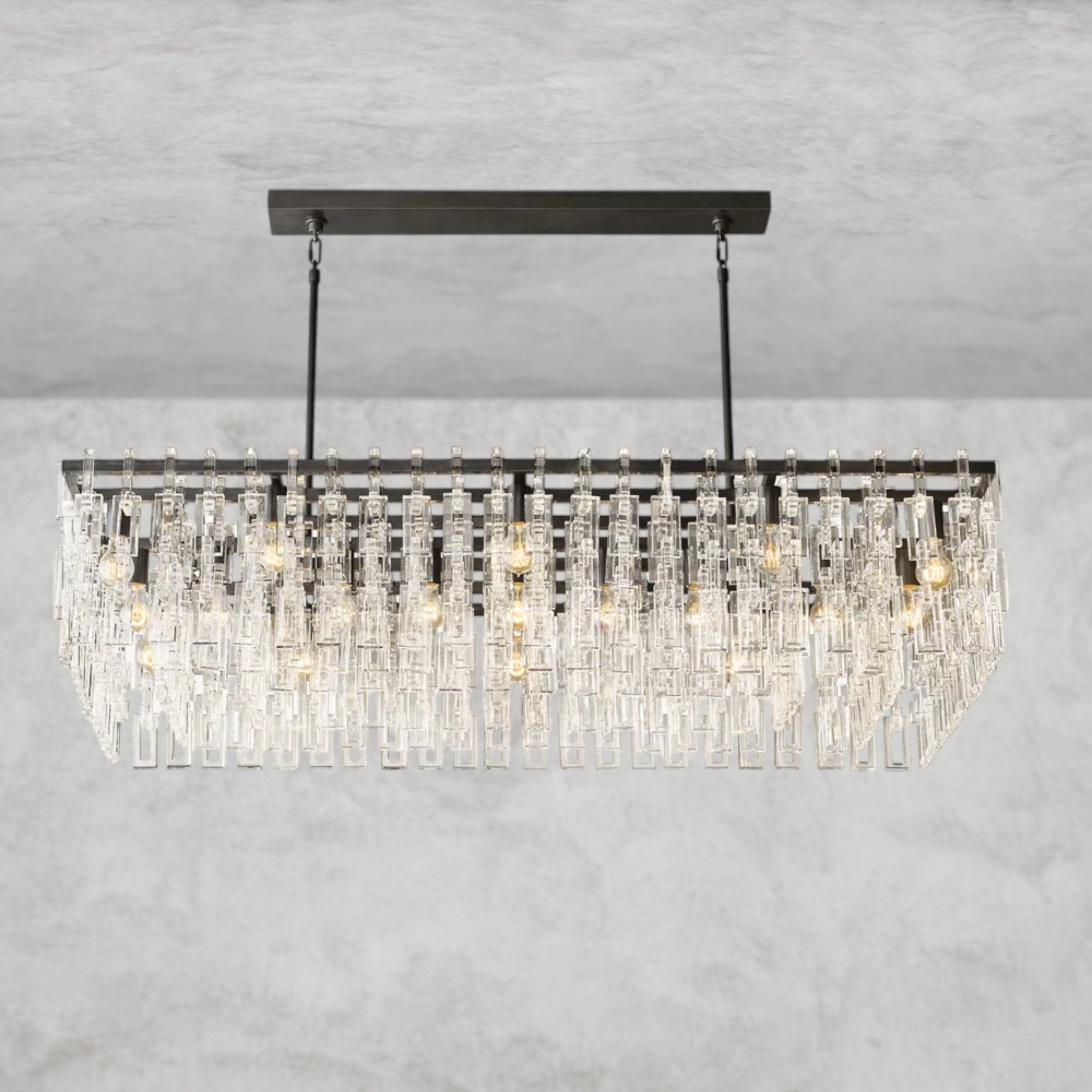 Bronze Marignan Rectangular Chandelier 60"