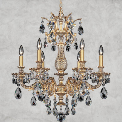 Florentine Bronze / Clear Heritage Crystal Milano Chandelier 24"