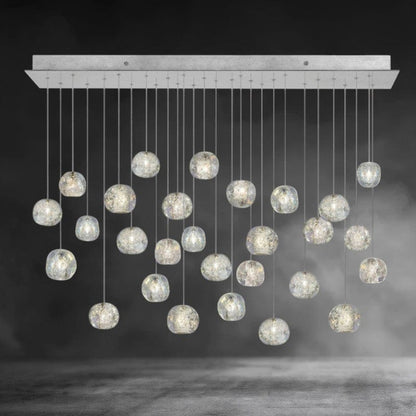 28 - Light / Nickel Natural Inspirations 15 - Light Long Chandelier