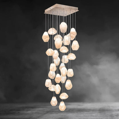 Gold / Natural Quartz Natural Inspirations 30-Light Chandelier