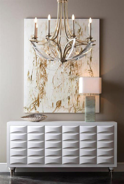 Oval crystal candlestick five-light chandelier24"