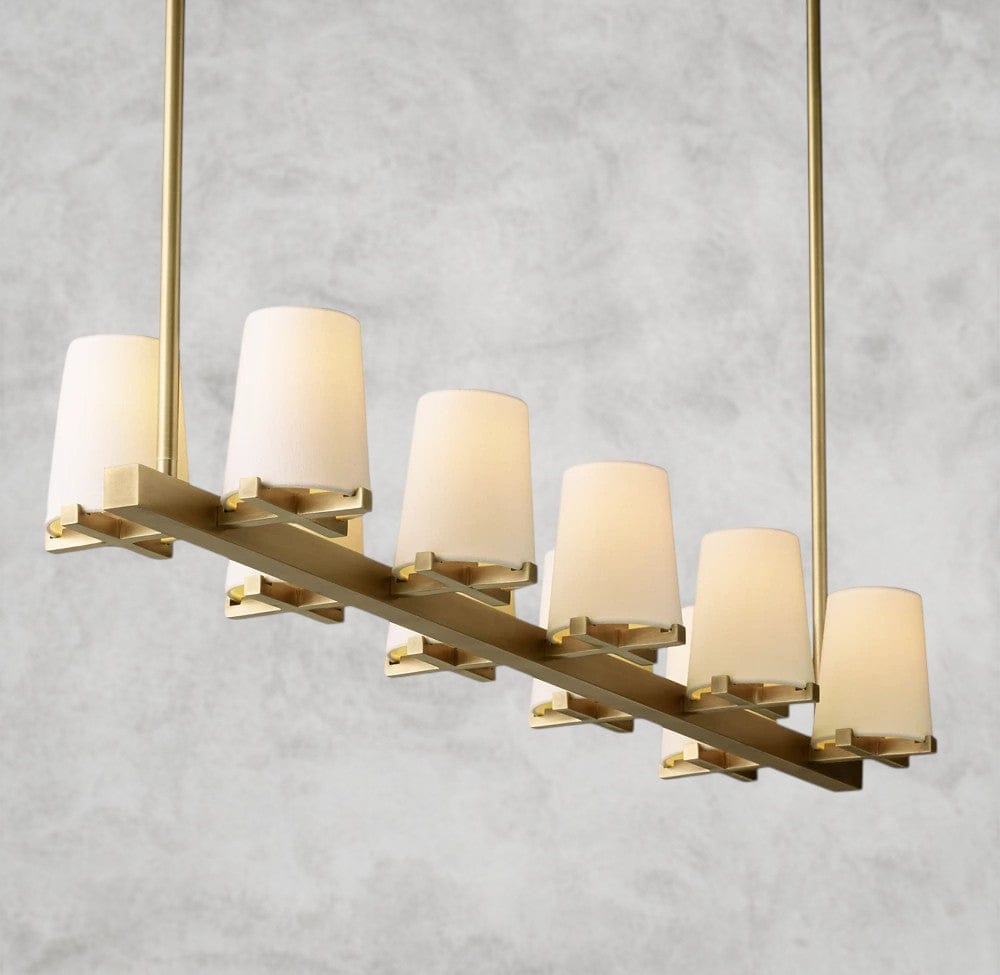 Pauillac Fabric Shade Linear Chandelier 49", 60"