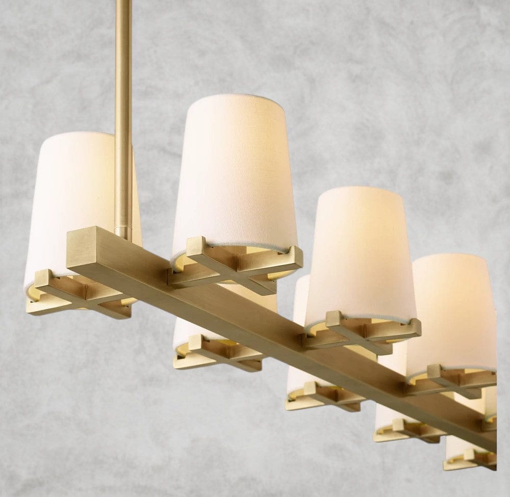 Pauillac Fabric Shade Linear Chandelier 49", 60"