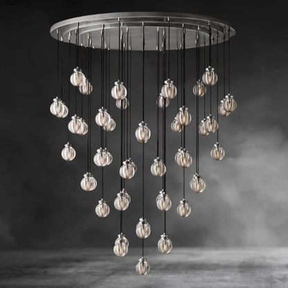 60" / Nickle Pearl Round Chandelier 38", 48", 60"