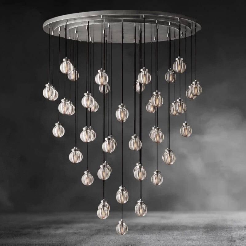 60" / Nickle Pearl Round Chandelier 38", 48", 60"