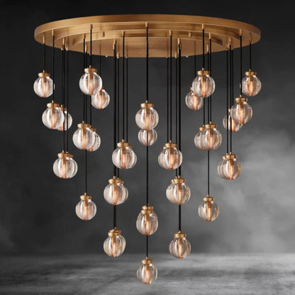 48" / Brass Pearl Round Chandelier 38", 48", 60"