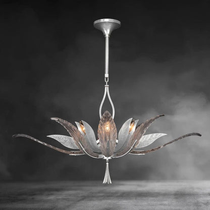 Nickel Plume 8 - Light Chandelier