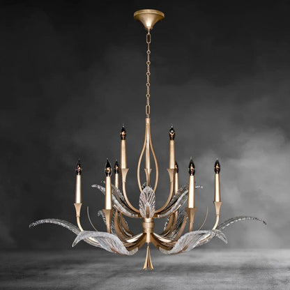 Brass Plume 9 - Light Chandelier
