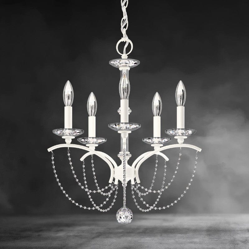 White / Clear Optic Crystal Priscilla Crystal Candlestick Chandelier 18"
