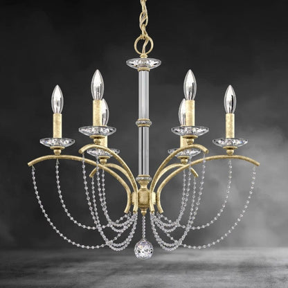 Heirloom Silver / Clear Optic Crystal Priscilla Crystal Candlestick Chandelier 23"