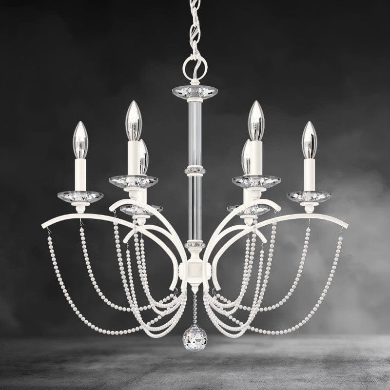 White / Clear Optic Crystal Priscilla Crystal Candlestick Chandelier 23"