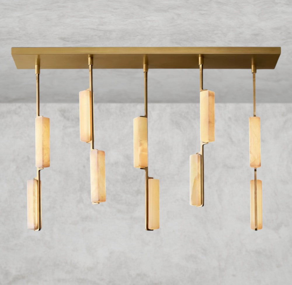 Audubon Alabaster Linear Chandelier 54"