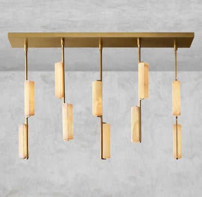 Audubon Alabaster Linear Chandelier 54"