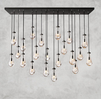72" / Bronze Rain Rectangular Chandelier 54", 72"