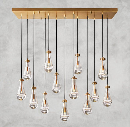54" / Brass Rain Rectangular Chandelier 54", 72"