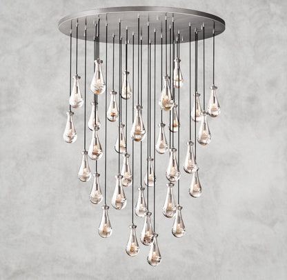 60" / Nickle Rain Round Chandelier 18", 36", 47", 60"